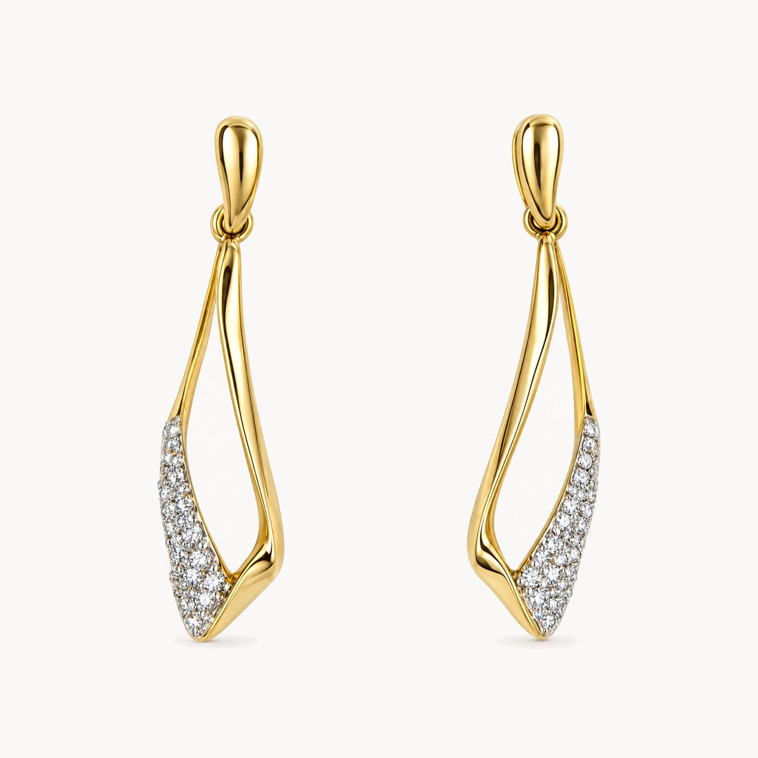 Ohrhänger in 585er Gelbgold mit Diamant
