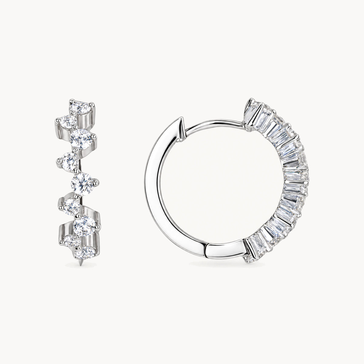 Creole in 333er Weißgold mit Zirkonia