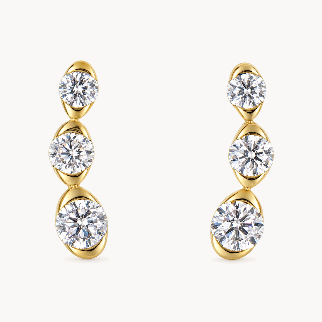 Ohrstecker in 333er Gelbgold mit Zirkonia