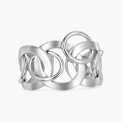 Damenring in 925er Silber rhodiniert