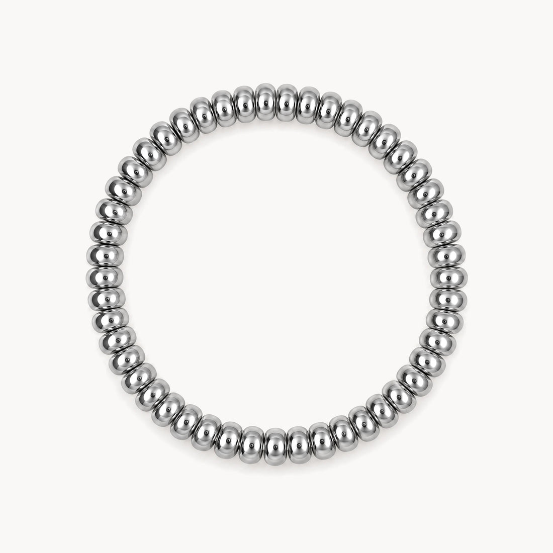Stretch-Armband in 925er Silber rhodiniert &amp; Stahl