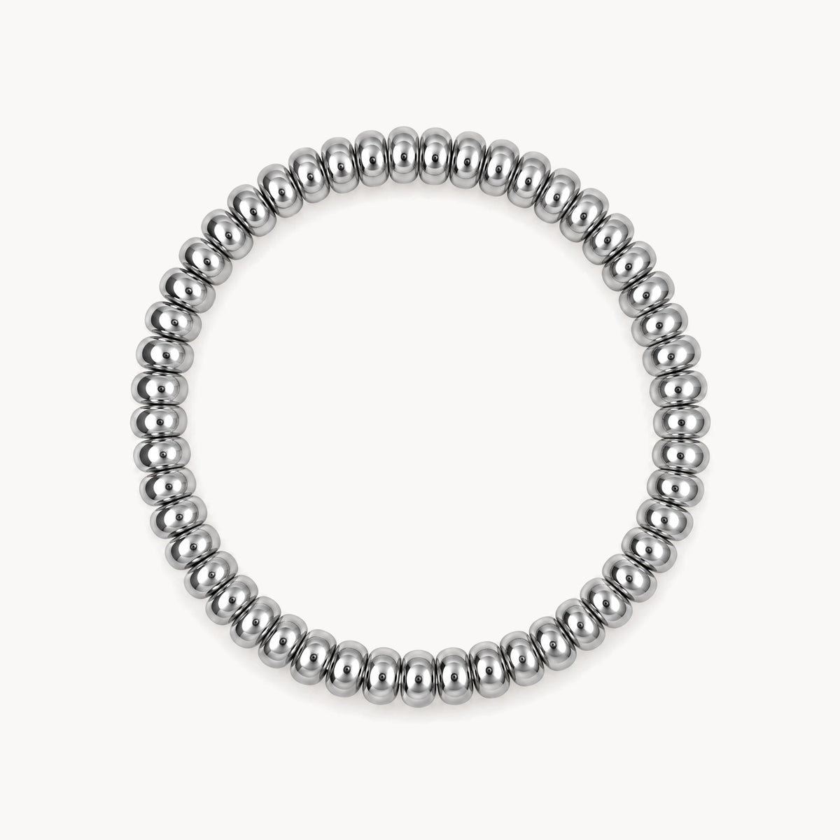 Stretch-Armband in 925er Silber rhodiniert &amp; Stahl
