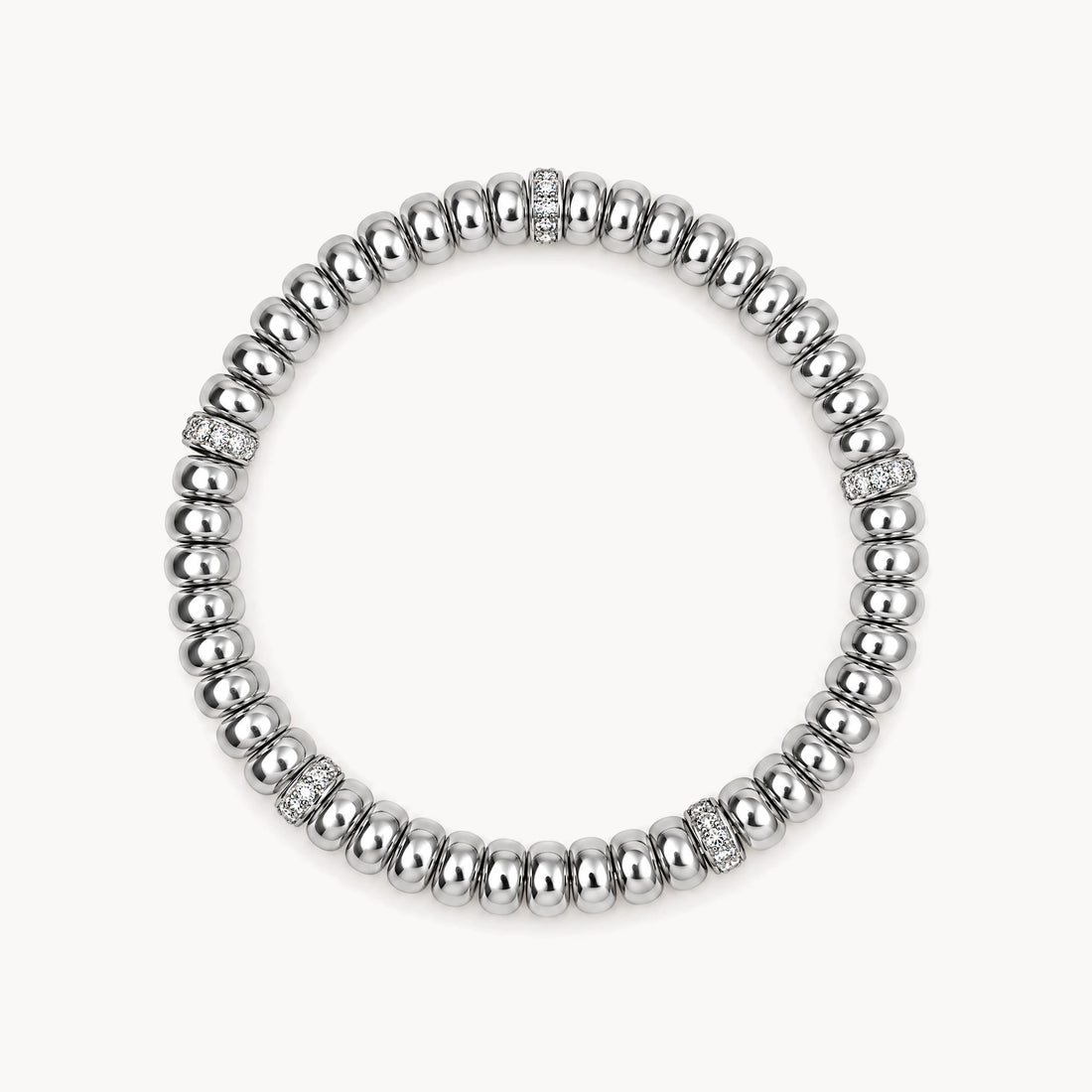 Stretch-Armband in 925er Silber rhodiniert &amp; Stahl mit Zirkonia
