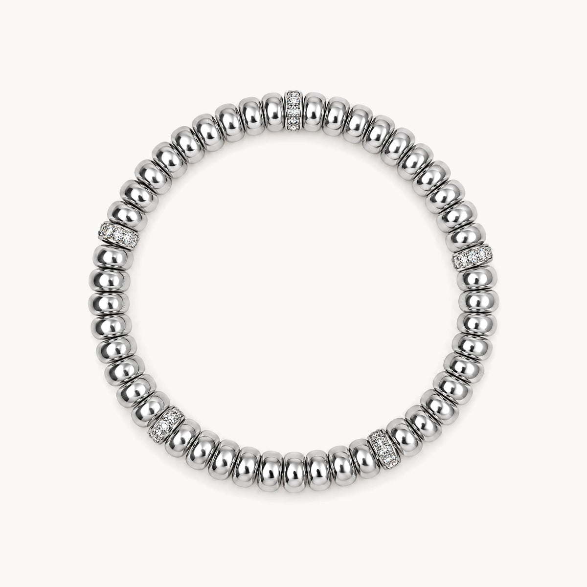 Stretch-Armband in 925er Silber rhodiniert &amp; Stahl mit Zirkonia