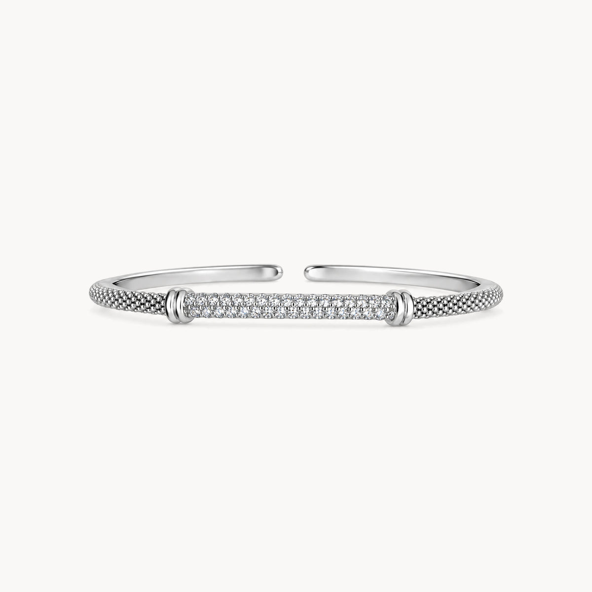 Armspange in 925er Silber rhodiniert &amp; Stahl mit Zirkonia