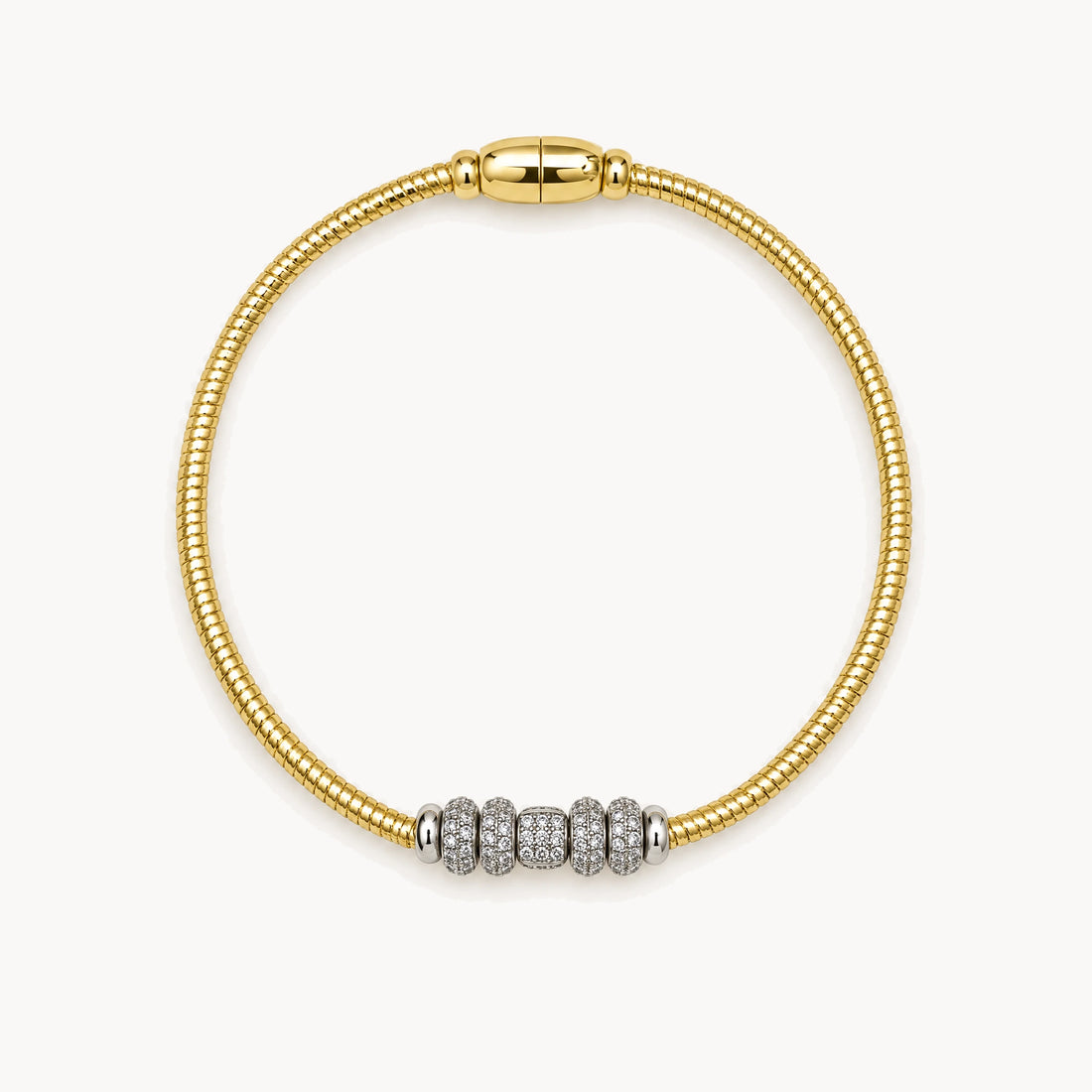 Armband in 925er Silber bicolor mit Zirkonia