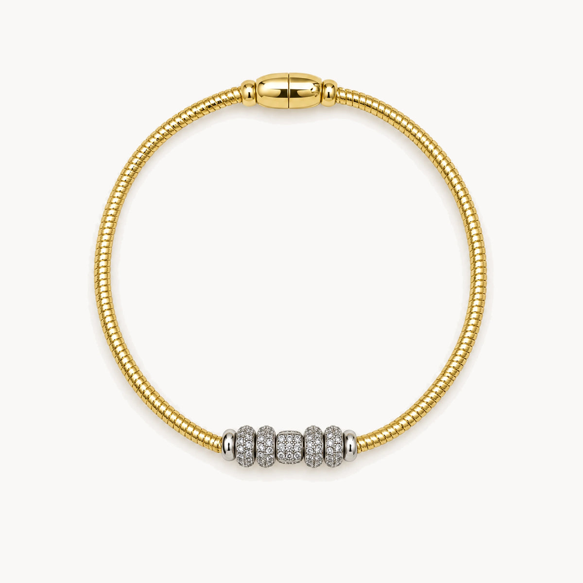 Armband in 925er Silber bicolor mit Zirkonia