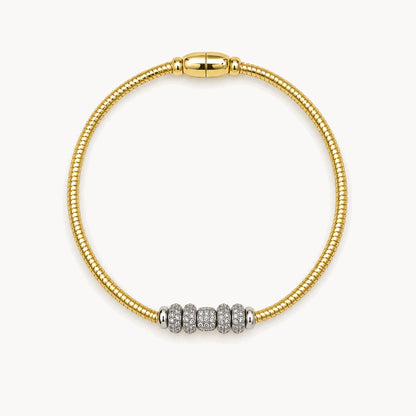 Armband in 925er Silber bicolor mit Zirkonia