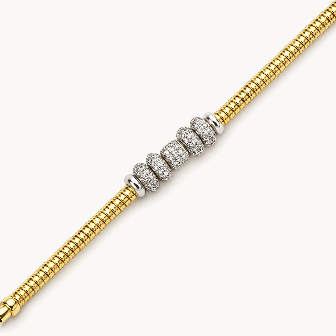 Armband in 925er Silber bicolor mit Zirkonia