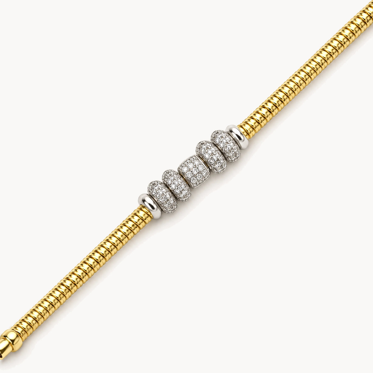 Armband in 925er Silber bicolor mit Zirkonia