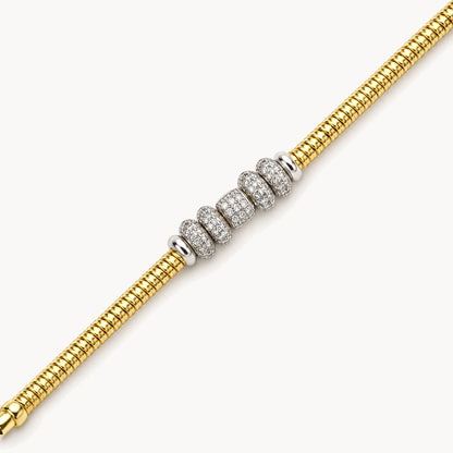 Armband in 925er Silber bicolor mit Zirkonia