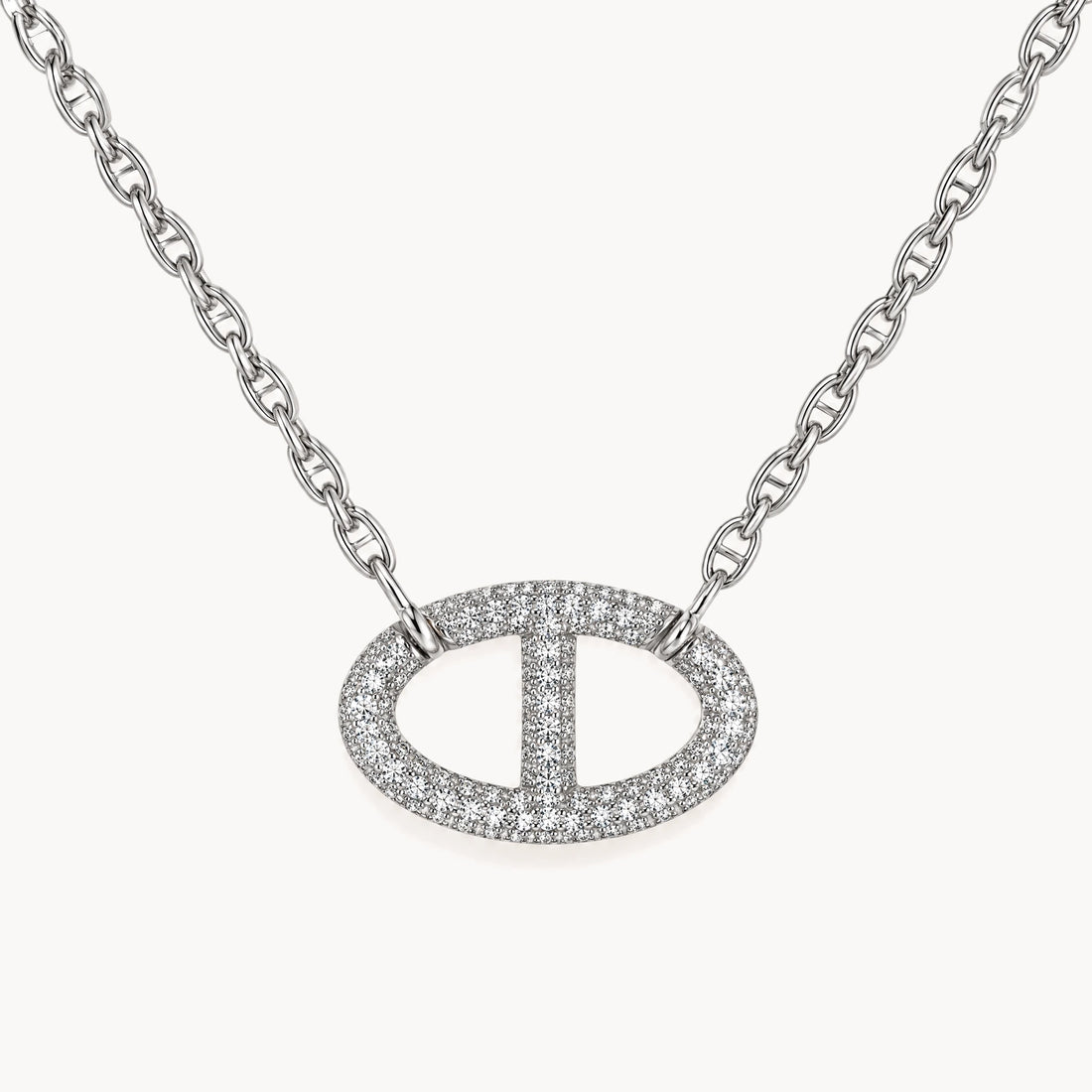 Collier in 925er Silber rhodiniert mit Zirkonia