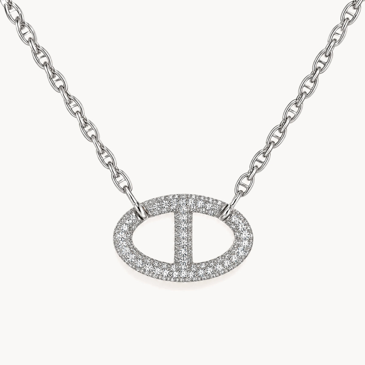 Collier in 925er Silber rhodiniert mit Zirkonia