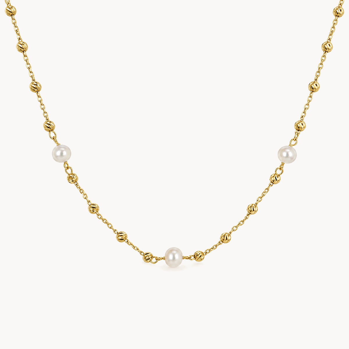 Collier in 333er Gelbgold mit Zuchtperle