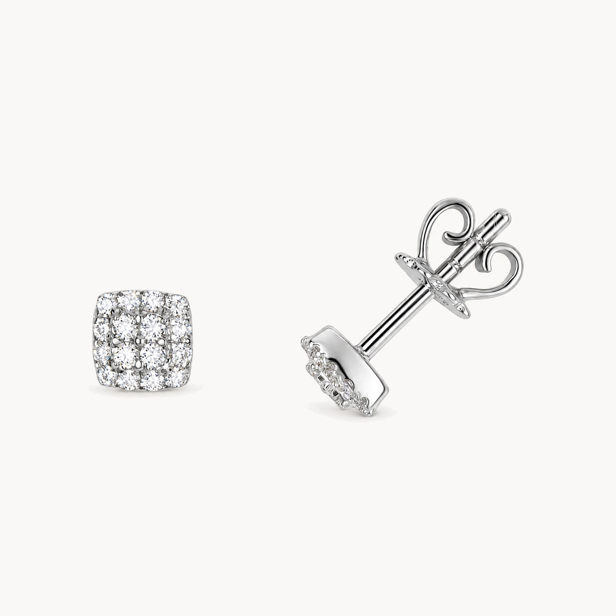 Ohrstecker in 585er Weißgold mit Diamant