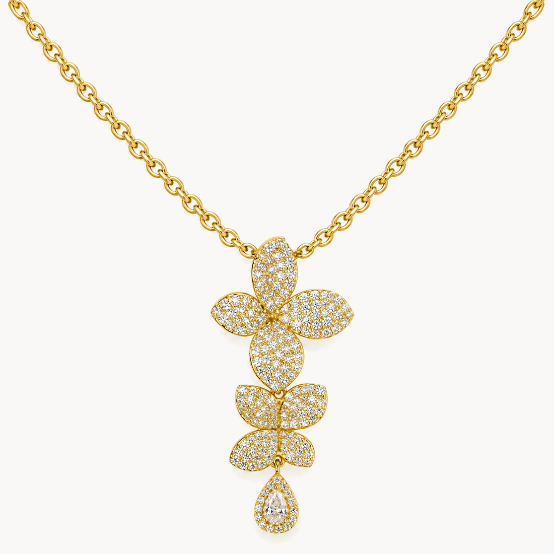Collier in 925er Silber gelbvergoldet mit Zirkonia