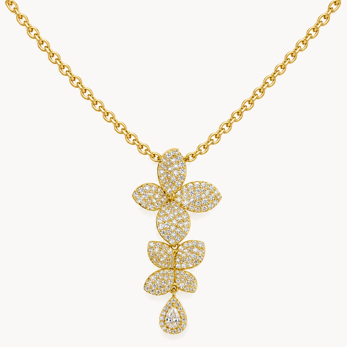 Collier in 925er Silber gelbvergoldet mit Zirkonia