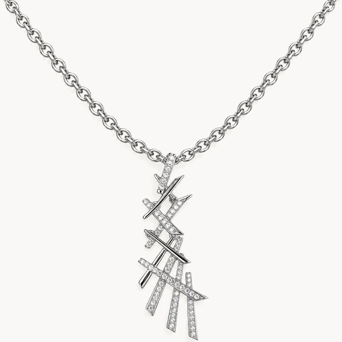 Collier in 925er Silber rhodiniert mit Zirkonia
