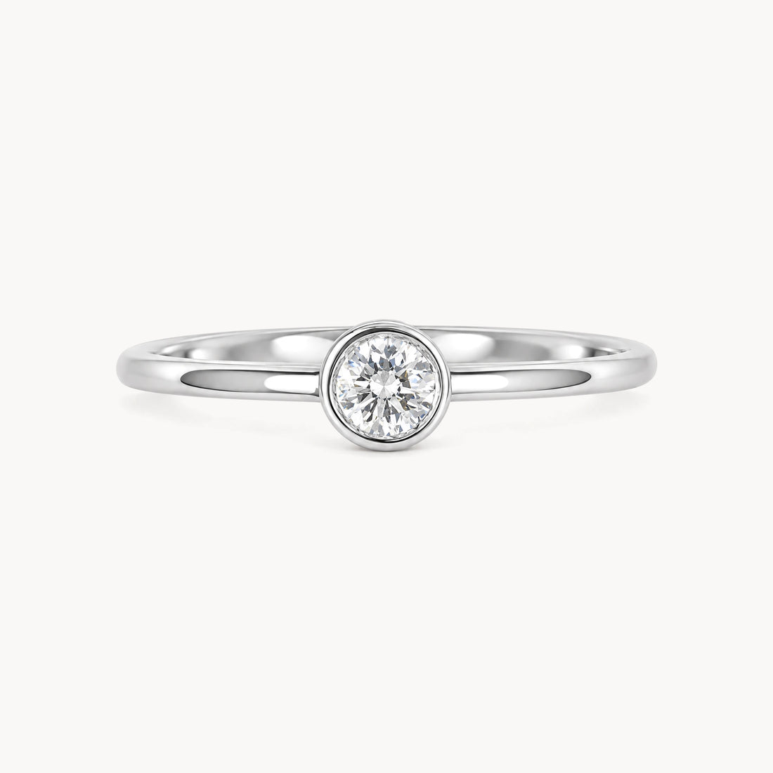 Damenring in 585er Weißgold mit Diamant