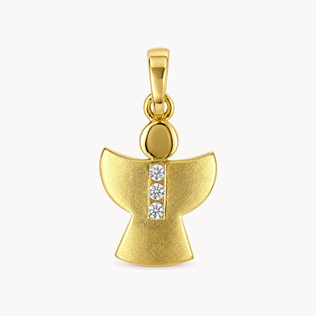 Engelanhänger in 333er Gelbgold mit Zirkonia