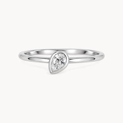 Damenring in 585er Weißgold mit Diamant