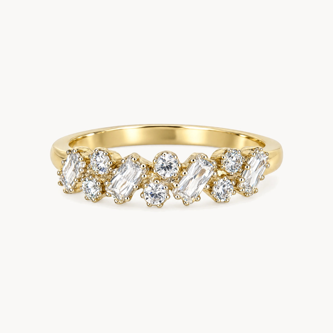 Damenring in 333er Gelbgold mit Zirkonia