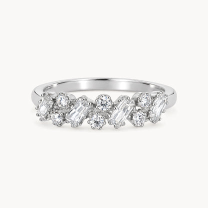 Damenring in 333er Weißgold mit Zirkonia