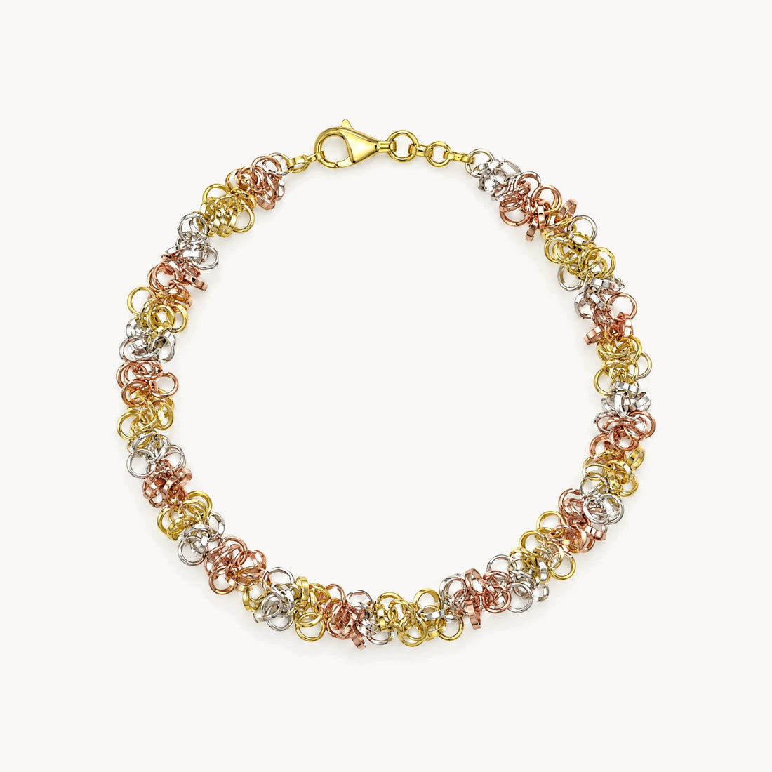 Armband in 925er Silber tricolor