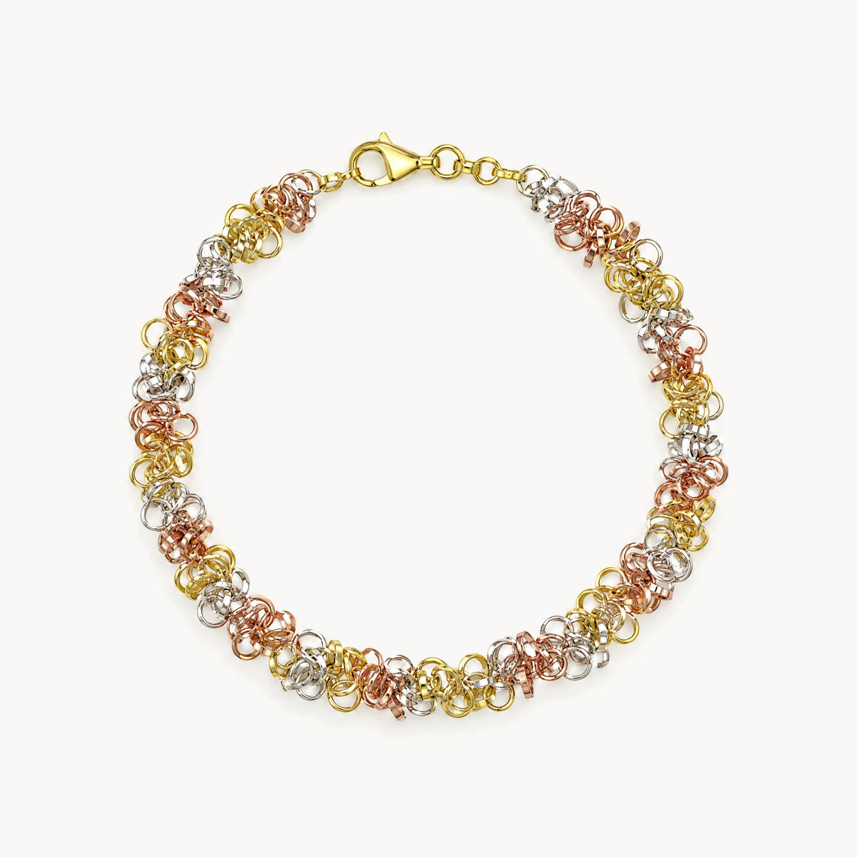 Armband in 925er Silber tricolor