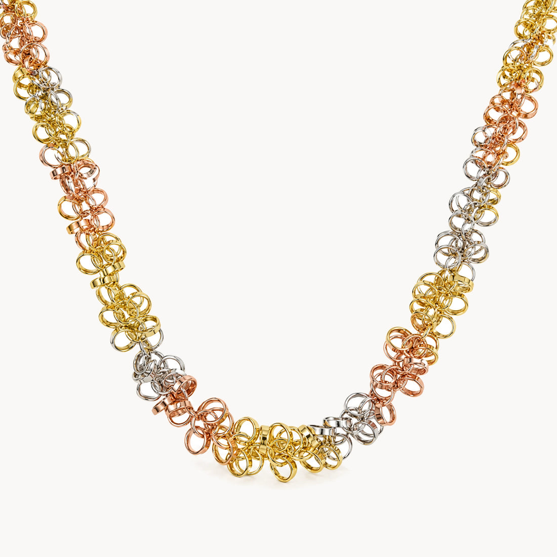 Kette in 925er Silber tricolor