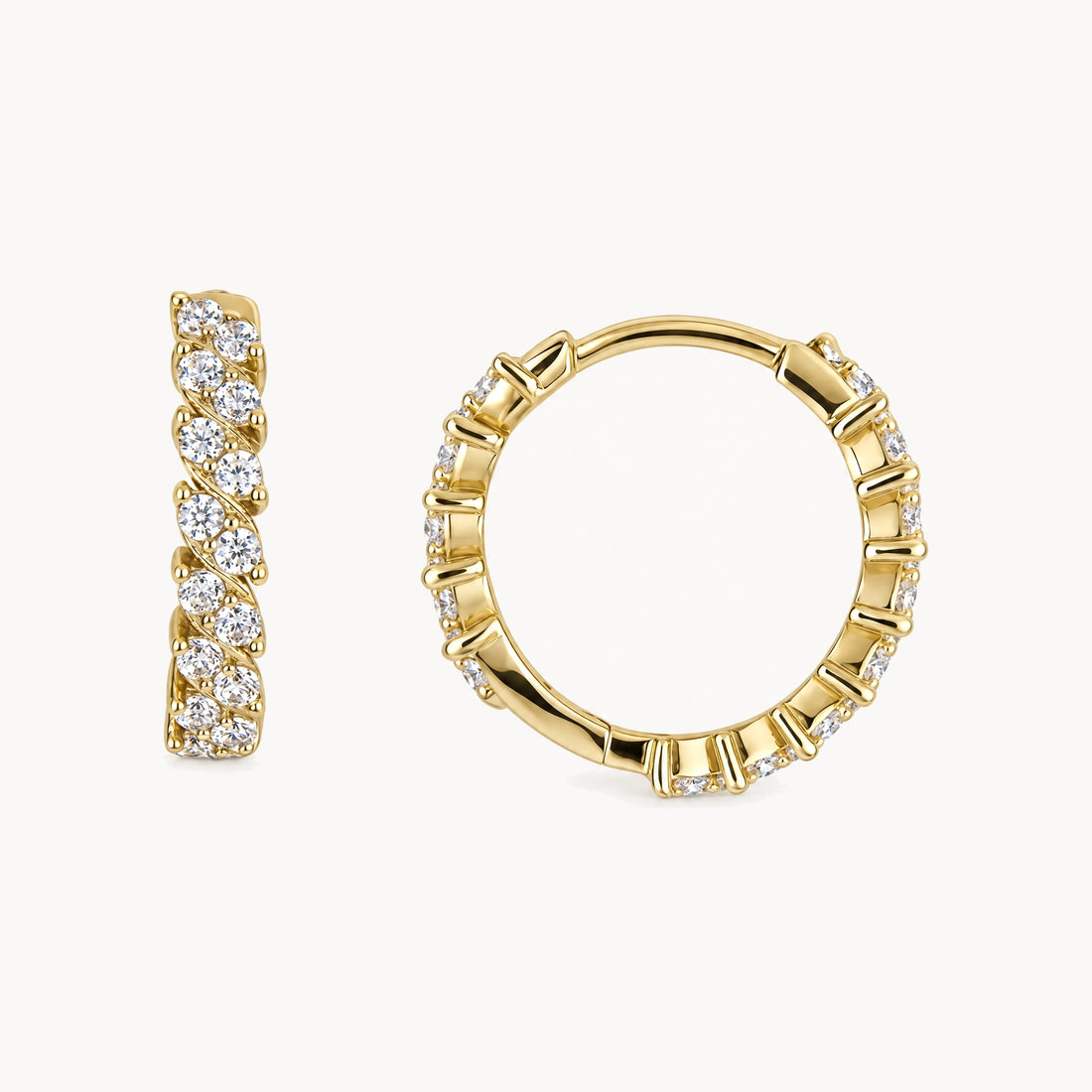 Creole in 333er Gelbgold mit Zirkonia
