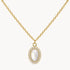 Collier in 333er Gelbgold mit Perlmutt & Zirkonia