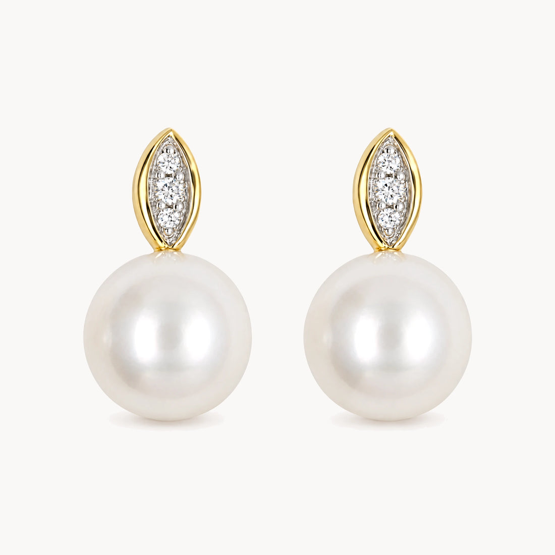 Ohrstecker in 585er Gelbgold mit Diamant &amp; Zuchtperle