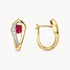 Creole in 585er Gelbgold mit Diamant & Rubin