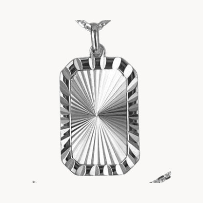 Collier „Plakette“ in 925er Silber – rhodiniert