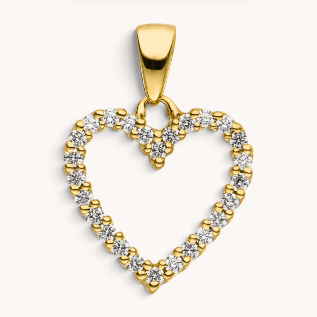 Herzanhänger in 585er Gold mit Diamant