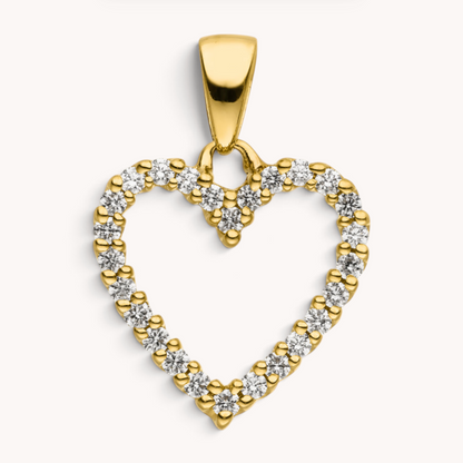 Herzanhänger in 585er Gold mit Diamant
